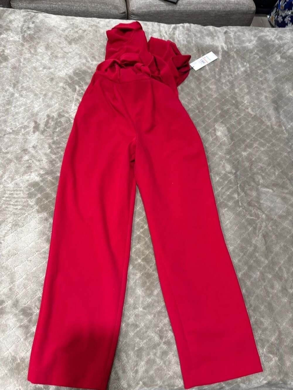 Calvin Klein Red Split Flutter Sleeve Belted Crop… - image 6